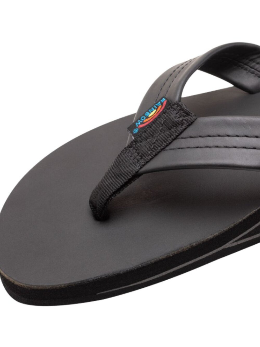 Men's Rainbow Double Layer Classic Leather Flip Flop with Arch Support Size XL